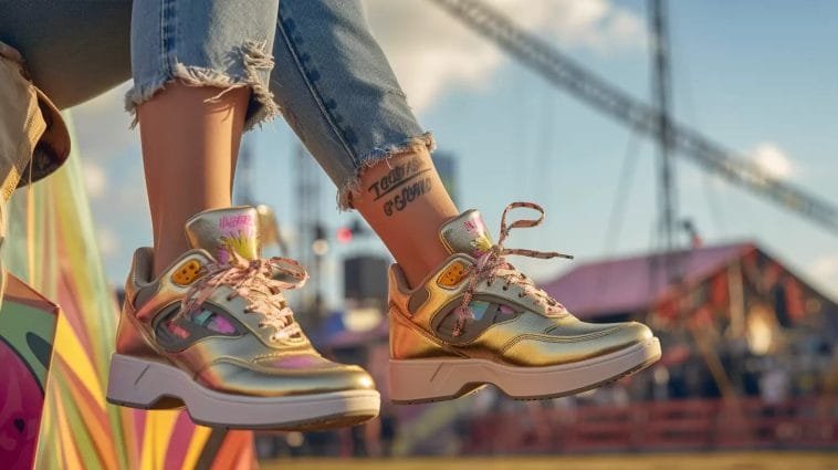 baskets originales a porter pour un festival de musique